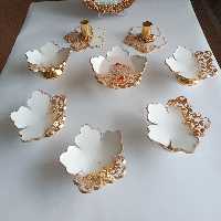 هفت سین رزینی ست لاکچری و شیک  کارشده با ورق طلا 