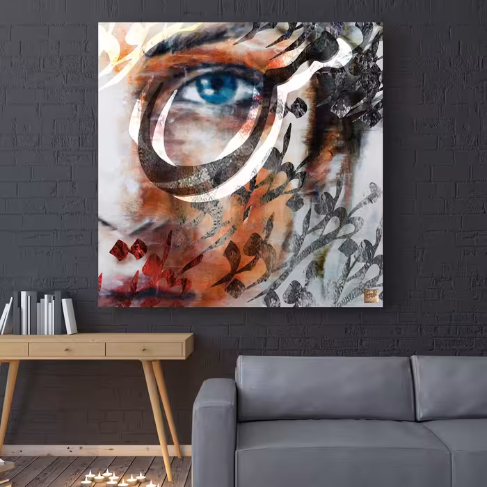 تابلو بوم تلفیقی نقاشیخط دیجیتال آرت گالری چارگوش 2774