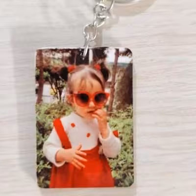 جاکلیدی چوبی اکلیلی مستطیلی با عکس دلخواه