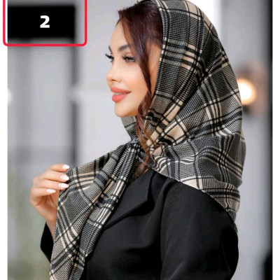 روسری نخی چهارخانه بهاره کد2077