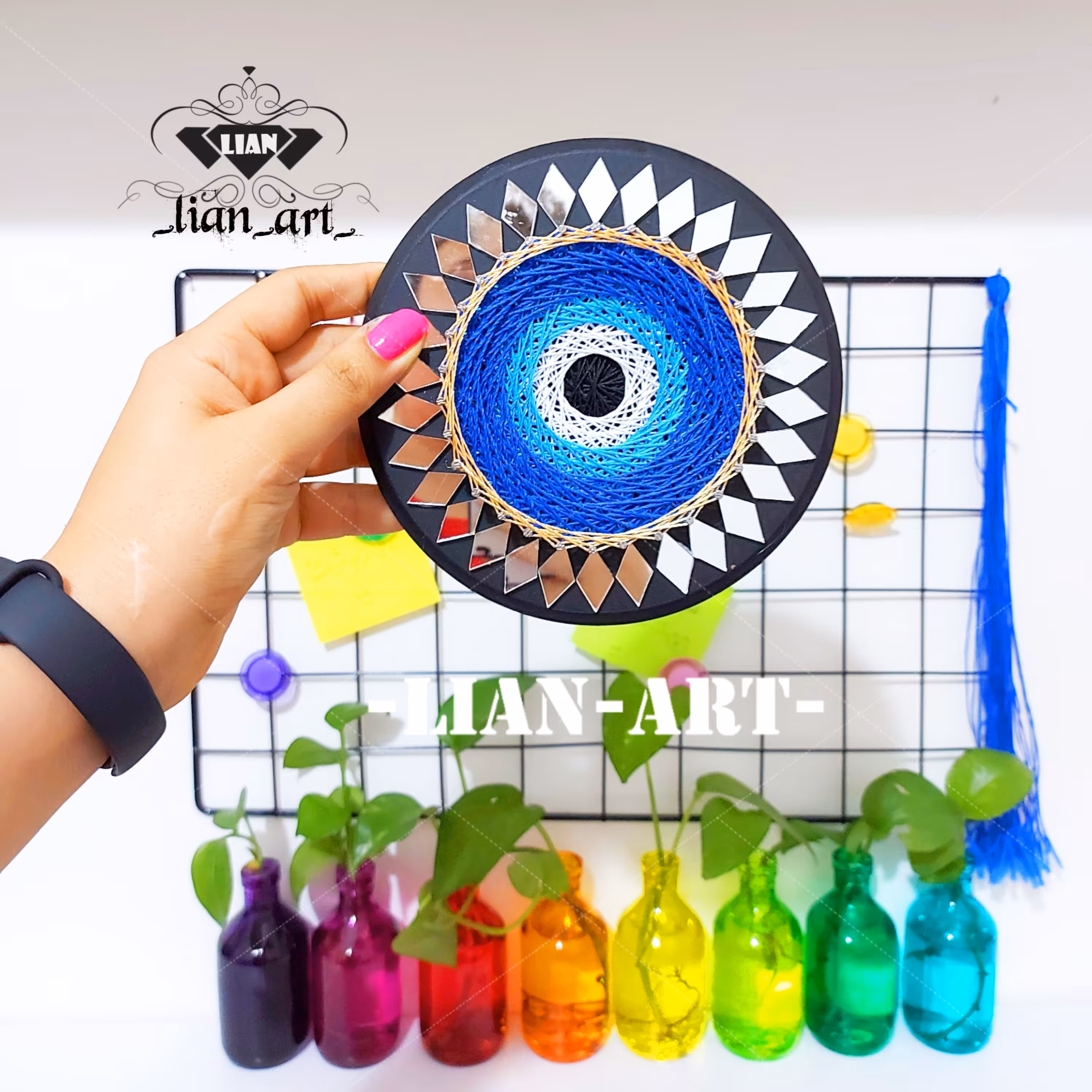 تابلو چشم نظر 15 سانت با آینه لوزی 