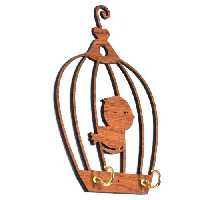 جاکلیدی چوبی طرح گنجشک