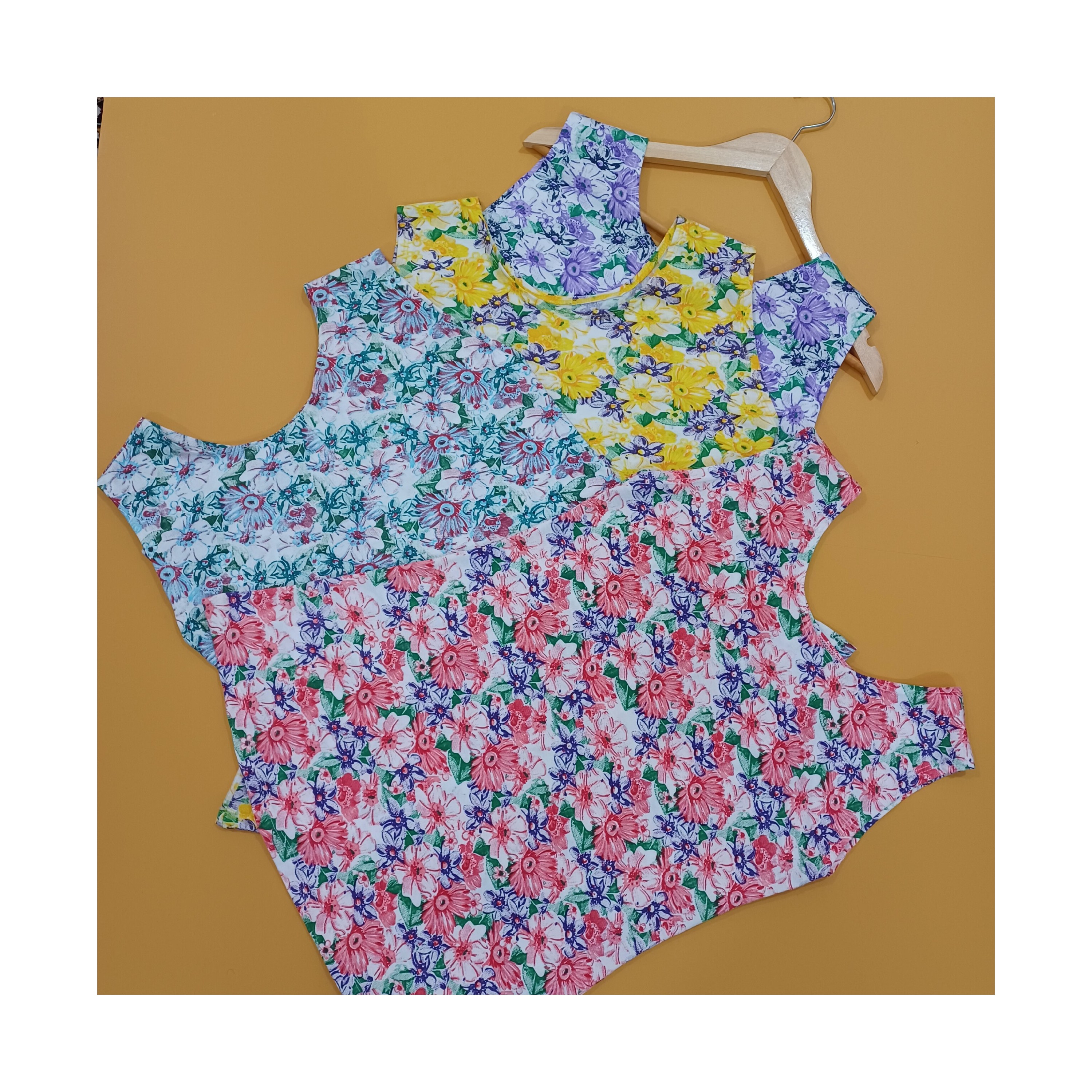 تاپ نخ پنبه گلدار مناسب سایز 36تا42