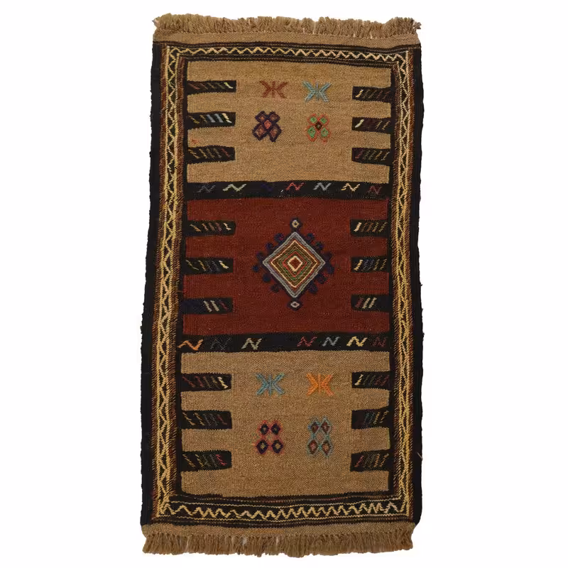 گلیم دستبافت مدل سفره کردی 40108135