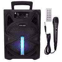 اسپیکر بزرگ برند KTS همراه با کنترول و میکروفون بلوتوثی و فلش مموری و مموری خور