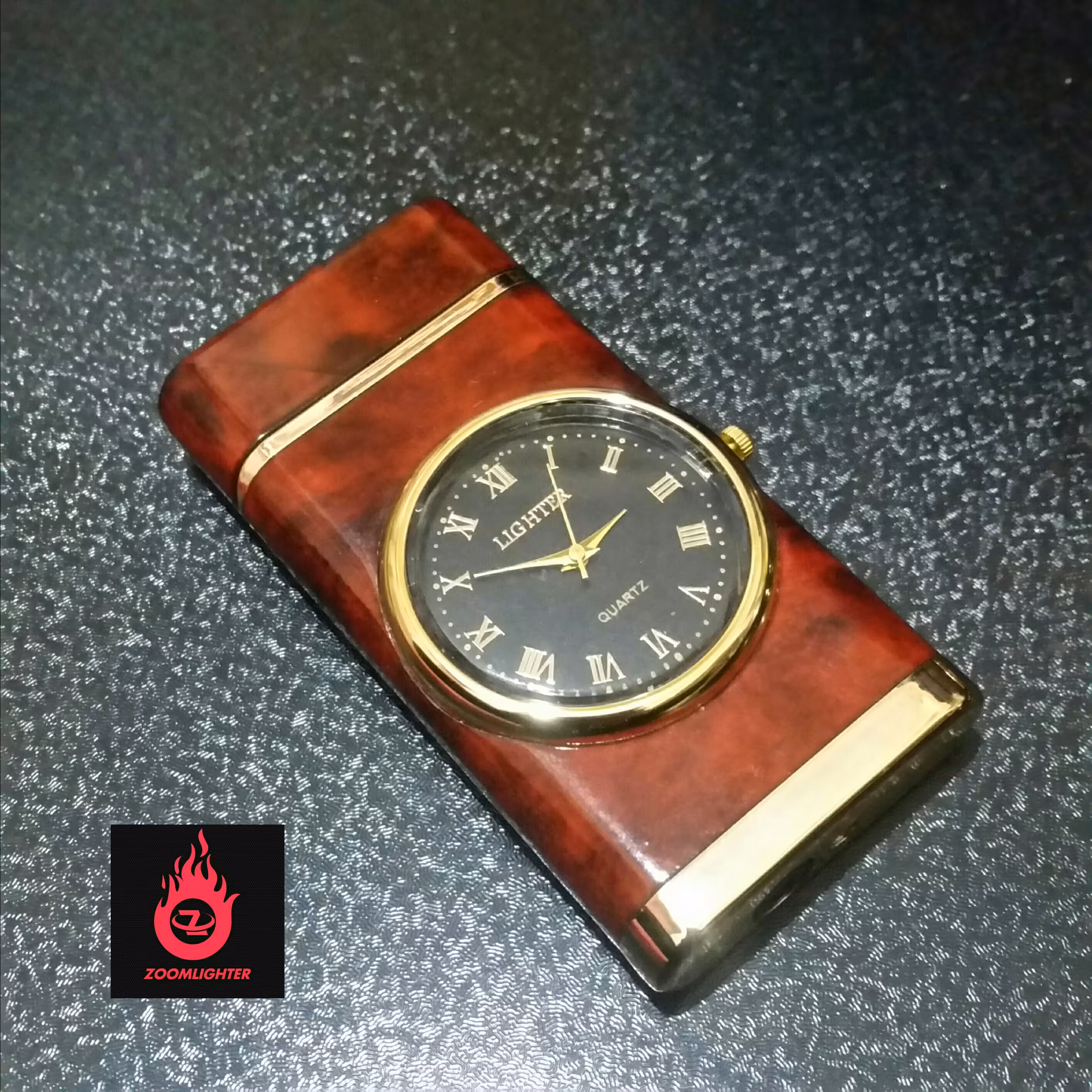 فندک گازی ساعت دار طرح چوب 