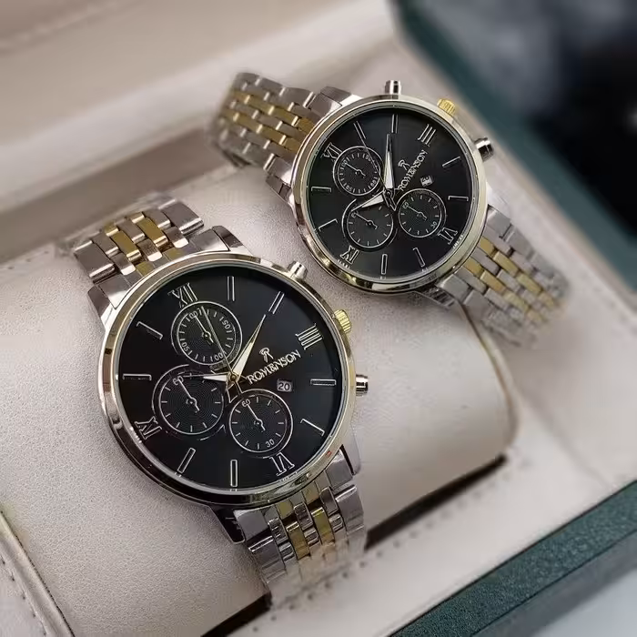 ست ساعت رومانسون کیفیت قوی زنونه مردونه بند استیل 