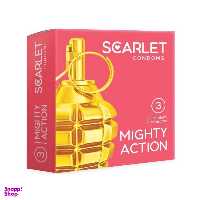 کاندوم اسکارلت (Scarlet) مدل Mighty Action بسته 3 عددی