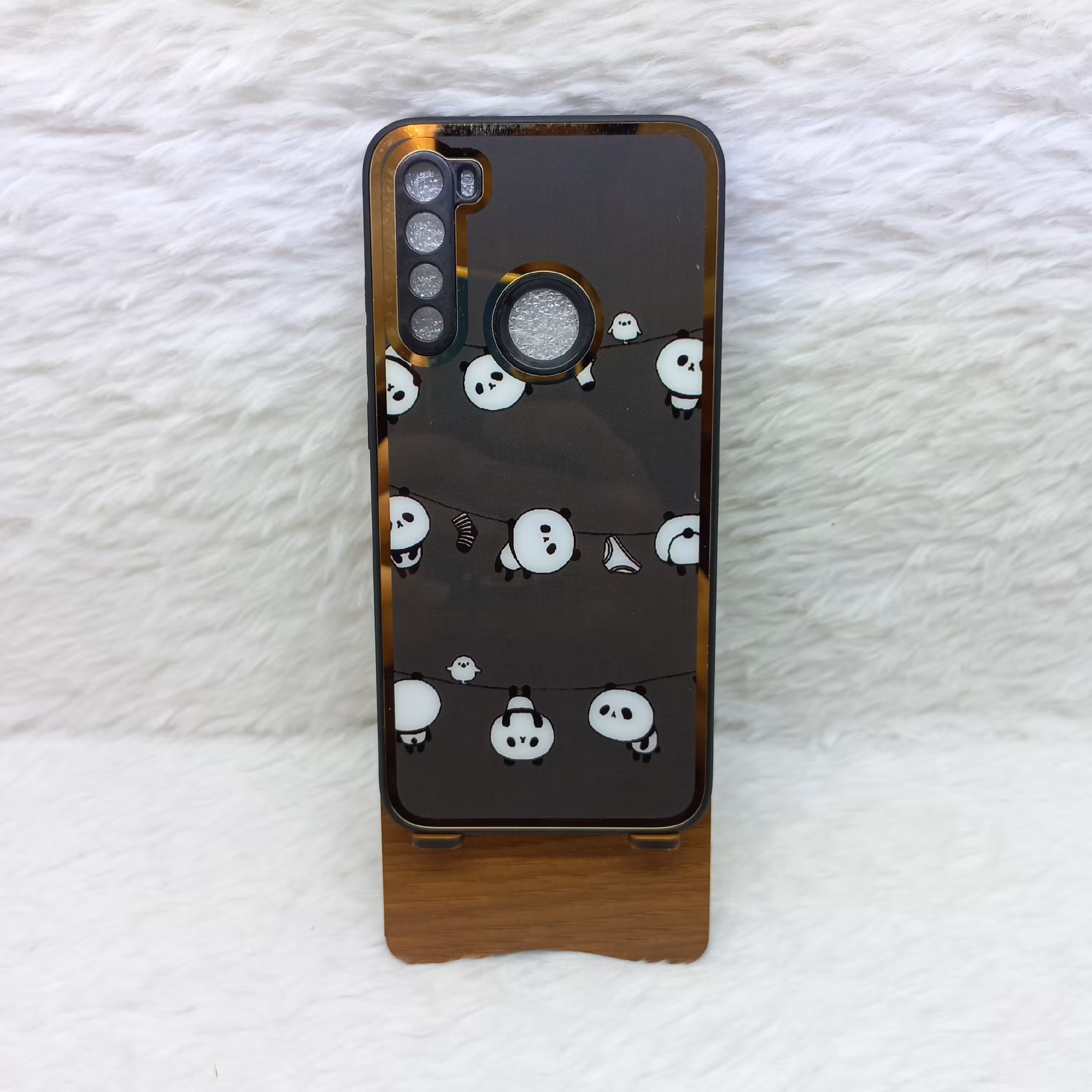 گارد (قاب) گوشی Not 8 مدل پشت گلس گلدلاین طرح پاندا و جوجه مناسب گوشی Xiaomi Not 8