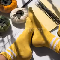 جوراب آپتمیست زرد دو خط 