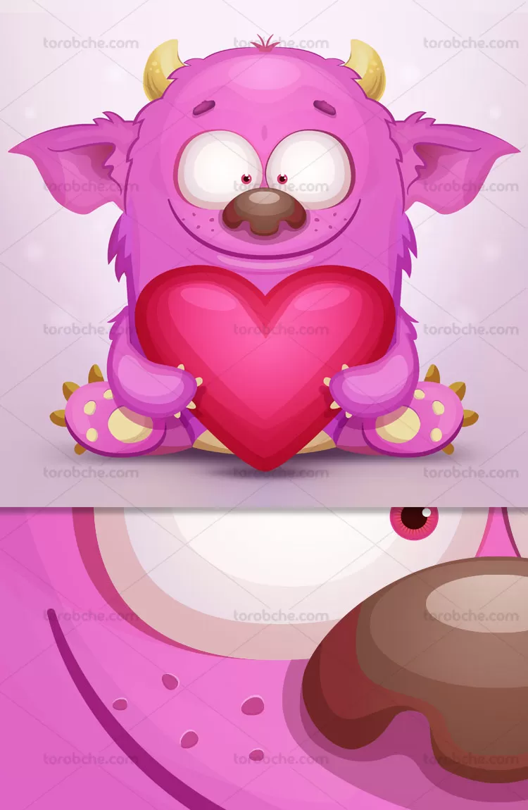 وکتور هیولای کارتونی با کیفیت بالا | گرافیک با طعم تربچه