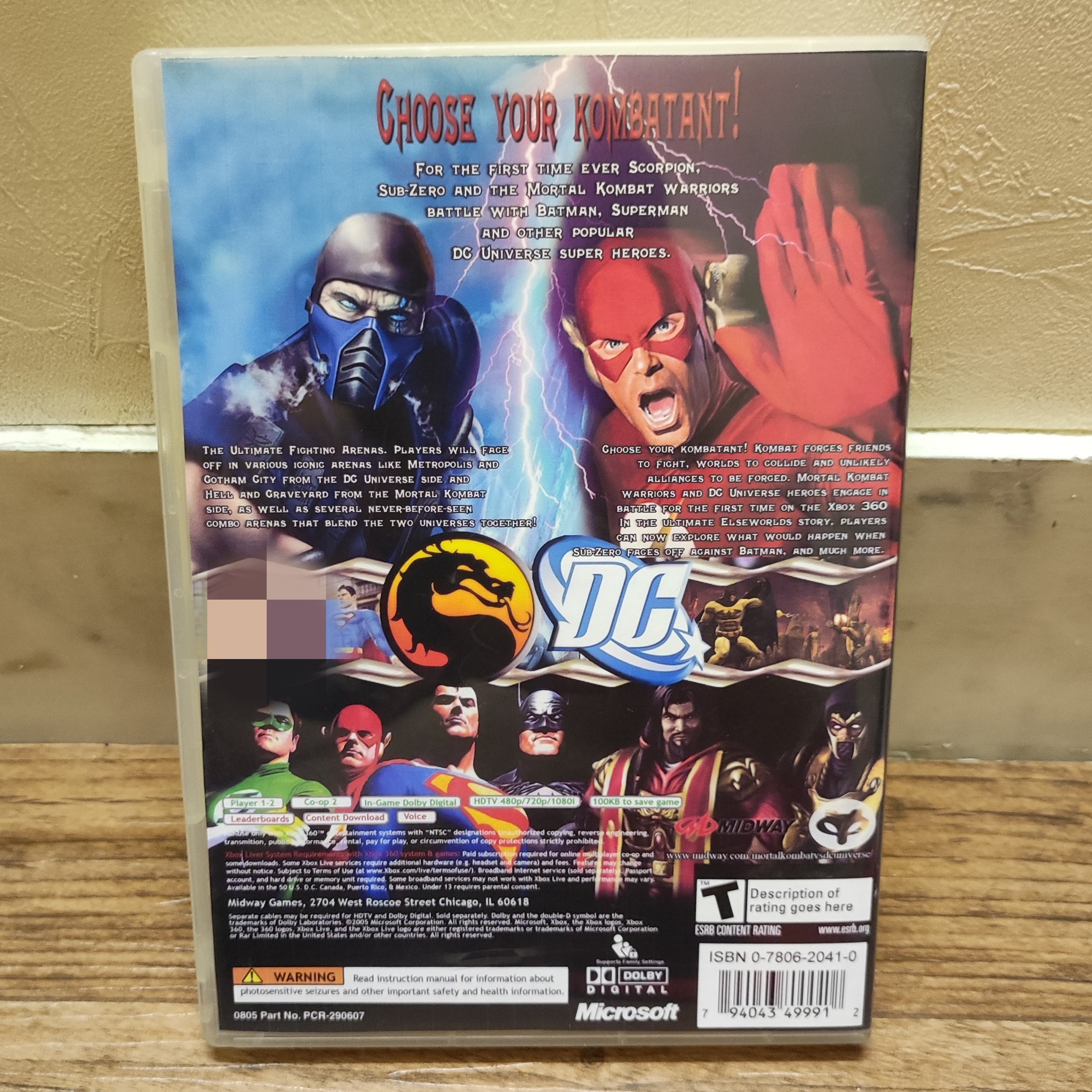 بازی ایکس باکس 360 MORTAL KOMBAT VS DC UNIVERSE