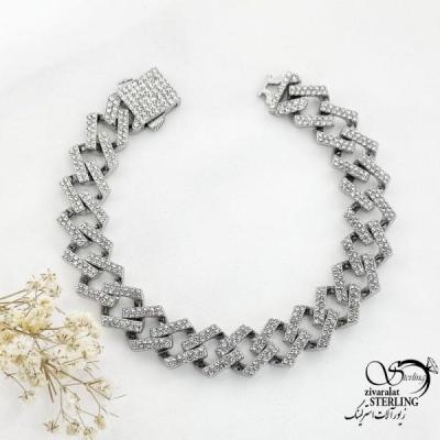 دستبند کارتیر جواهری فول نگین کد 17808