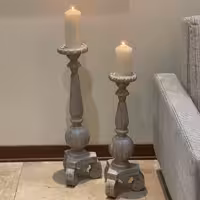 شمعدان کنارسالنی بلند، طرح پتینه کاری