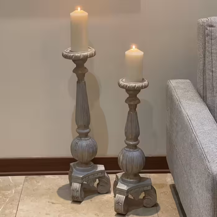 شمعدان کنارسالنی بلند، طرح پتینه کاری