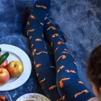 جوراب بالا زانو مدل روباه ریز سرمه ای 