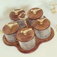 جاادویه ای 5خونه ی چوبی. با شیشه ی آبگز و چوب چند لایه ی درجه یک قابل شستشو 