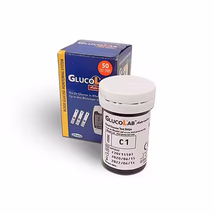 نوار تست قندخون گلوکولب GlucoLab بسته 50 عددی