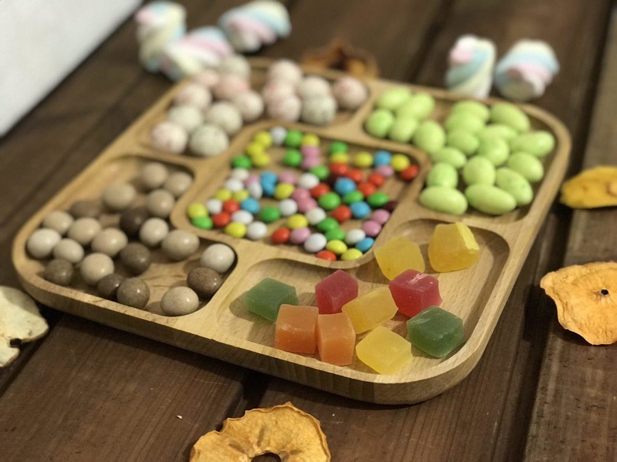 بشقاب مربع 5 خانه