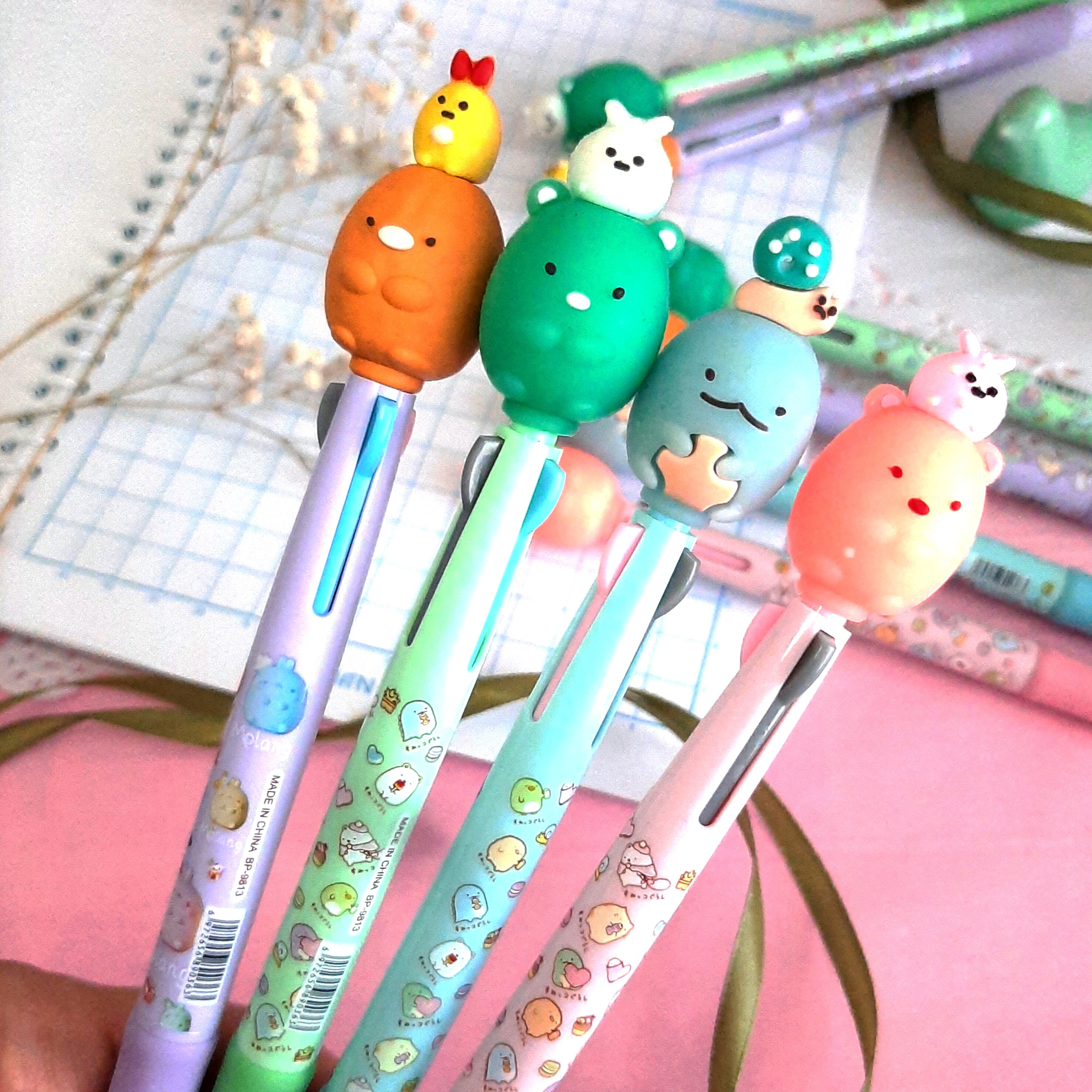 خودکار فشاری سه رنگ مولانگ شامل رنگ آبی و قرمز و مشکی