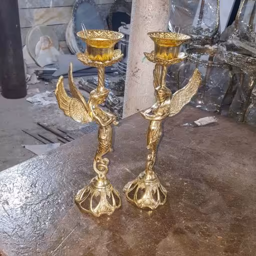 شمعدان فرشته سبک برنزی