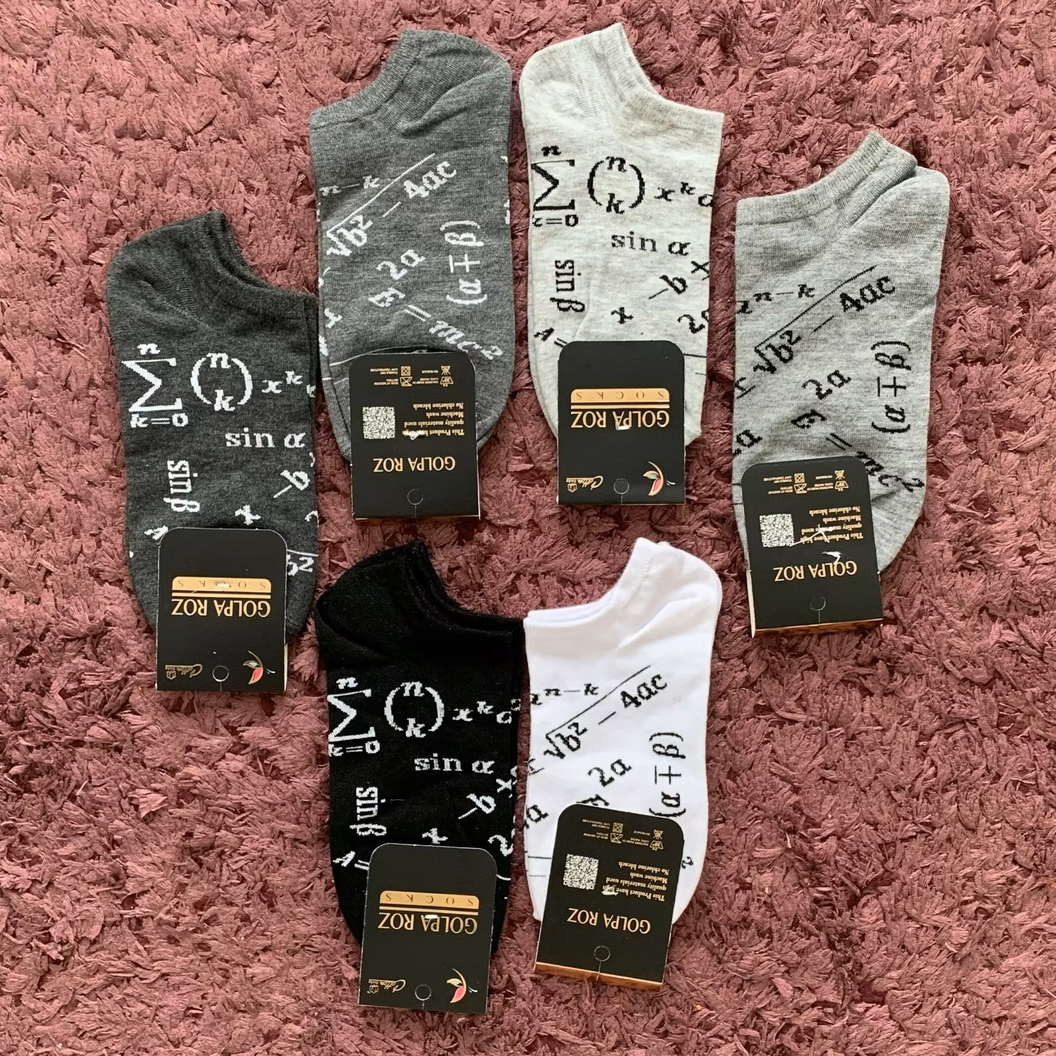 جوراب مچی زنانه و مردانه نخ اعلاء طرح ریاضی فری سایز کد 501