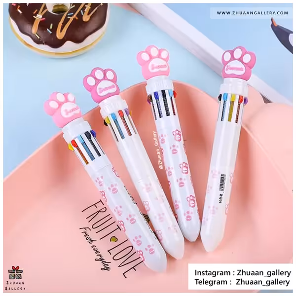 خودکار 10 رنگ پنجه گربه