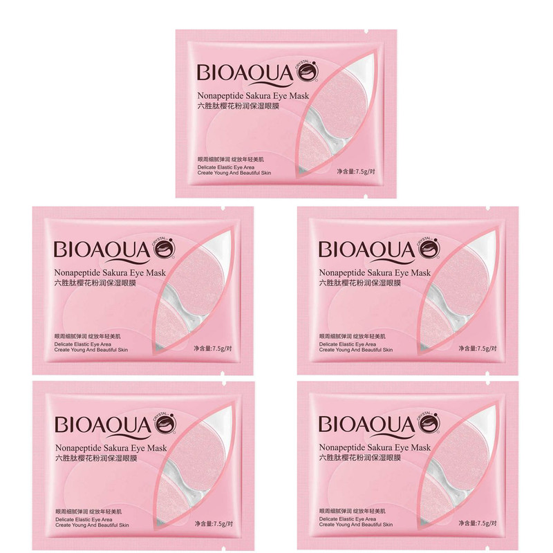 ماسک زیر چشم بایو آکوا مدل nonapeptide وزن 7.5 گرم مجموعه 5 عددی