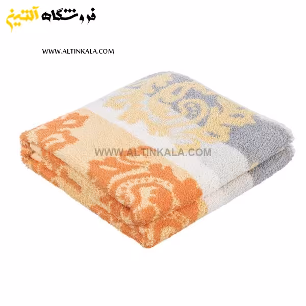 حوله دستی برق لامع مدل بهارک نارنجی 40×80