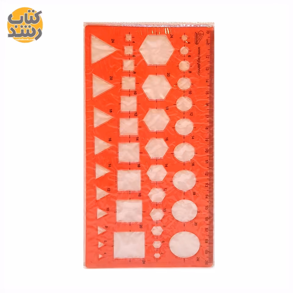 خط کش شابلون دار اشکال هندسی ژله ای