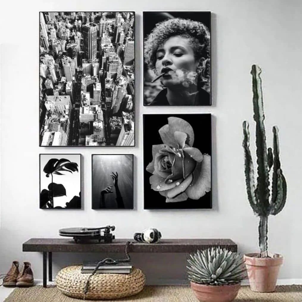 تابلو دکوراتیو 5 تیکه طرح گل و قاصدک