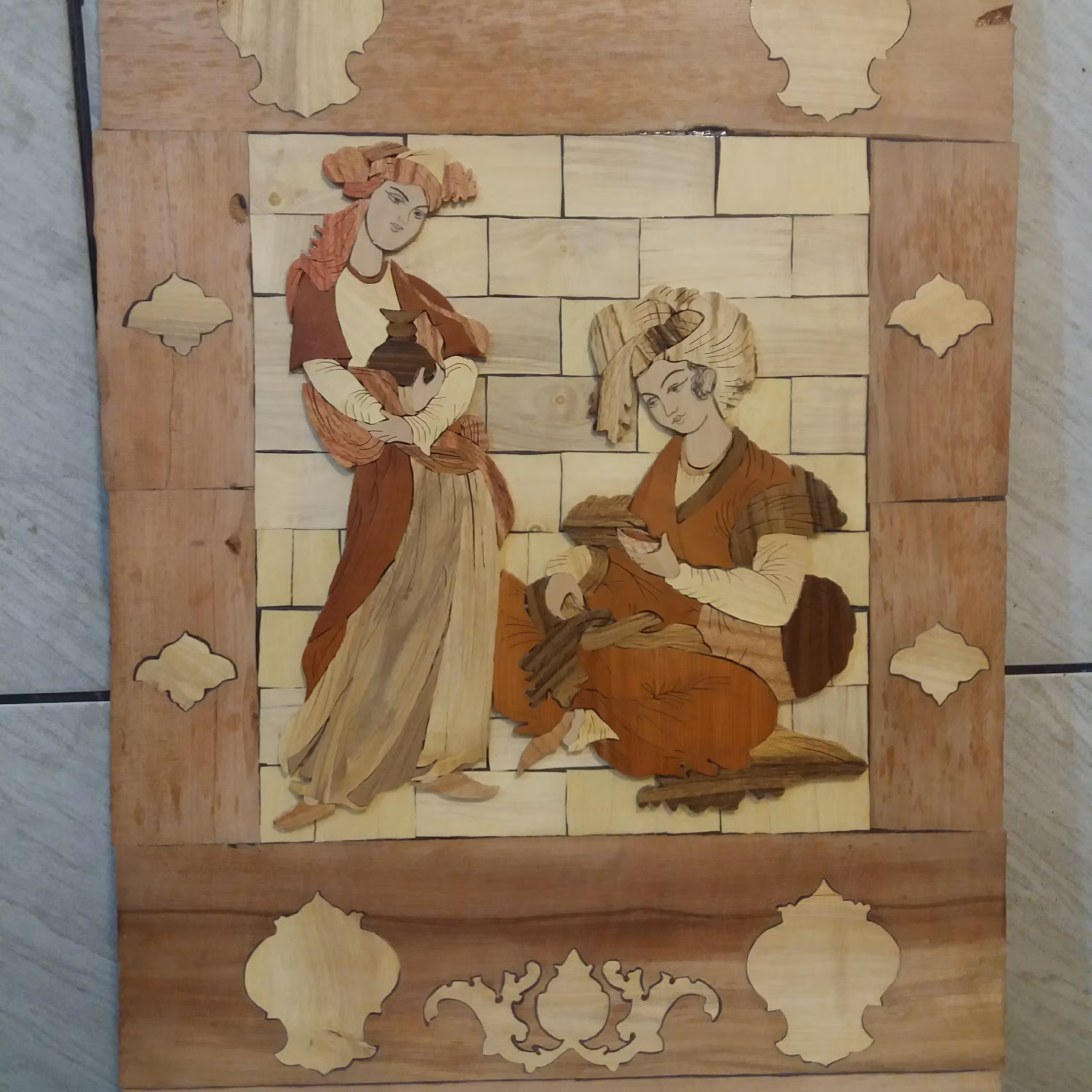 تابلو معرق برجسته چوب لیلی مجنون