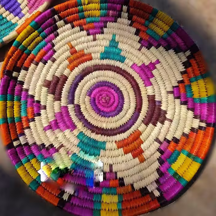 سینی حصیری رنگ رنگی 50 سانتی
