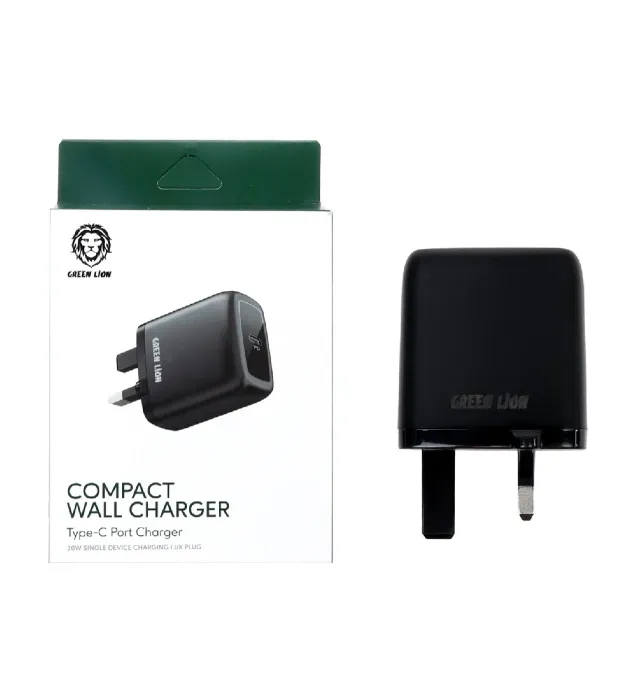 شارژر دیواری فست و PD تک پورت گرین لاین مدل GN20UKWCBK 20W