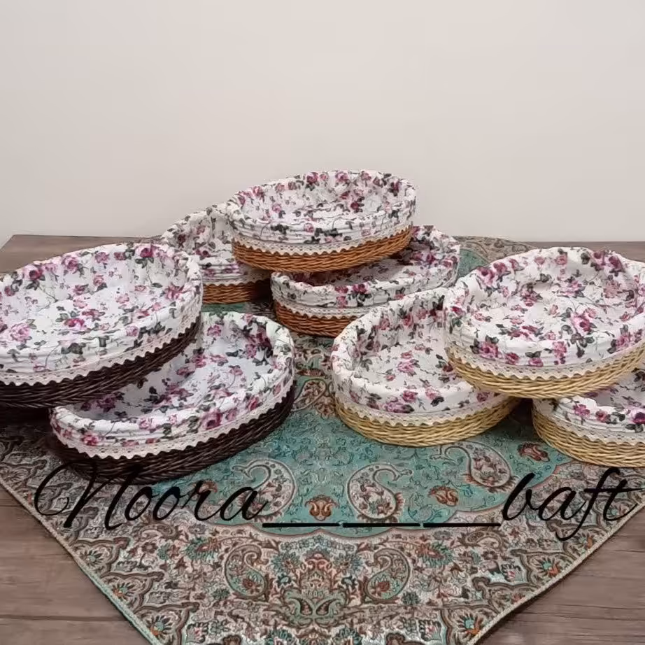 سبد نان مدل بیضی در چهار رنگ همراه با کاور پارچه ای