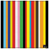 دستمال سر و گردن و پیشانی بند اسکارف طرح راه راه سایز 58 در 58 مدل H1-87 شرکت رنس