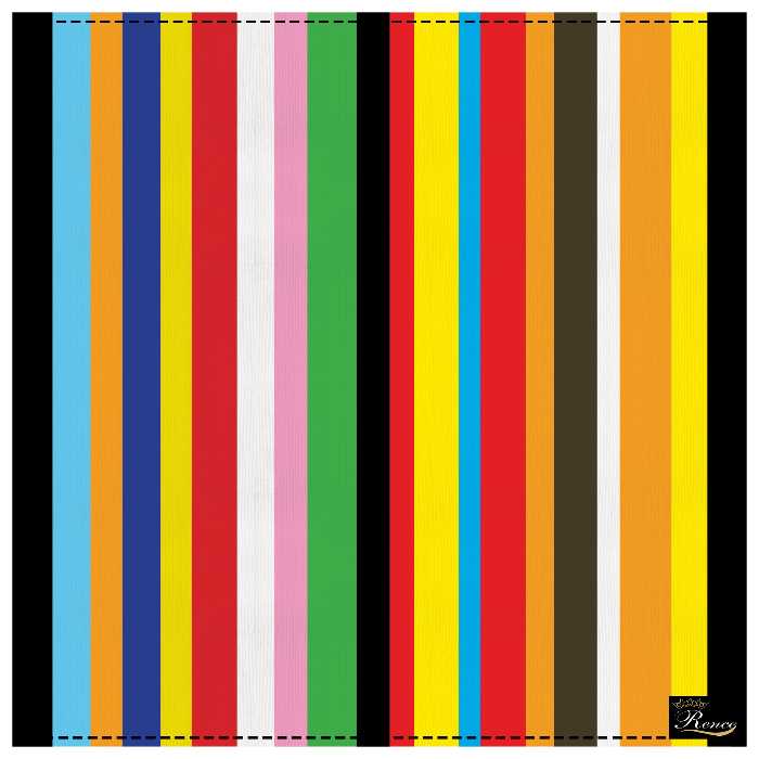 دستمال سر و گردن و پیشانی بند اسکارف طرح راه راه سایز 58 در 58 مدل H1-87 شرکت رنس