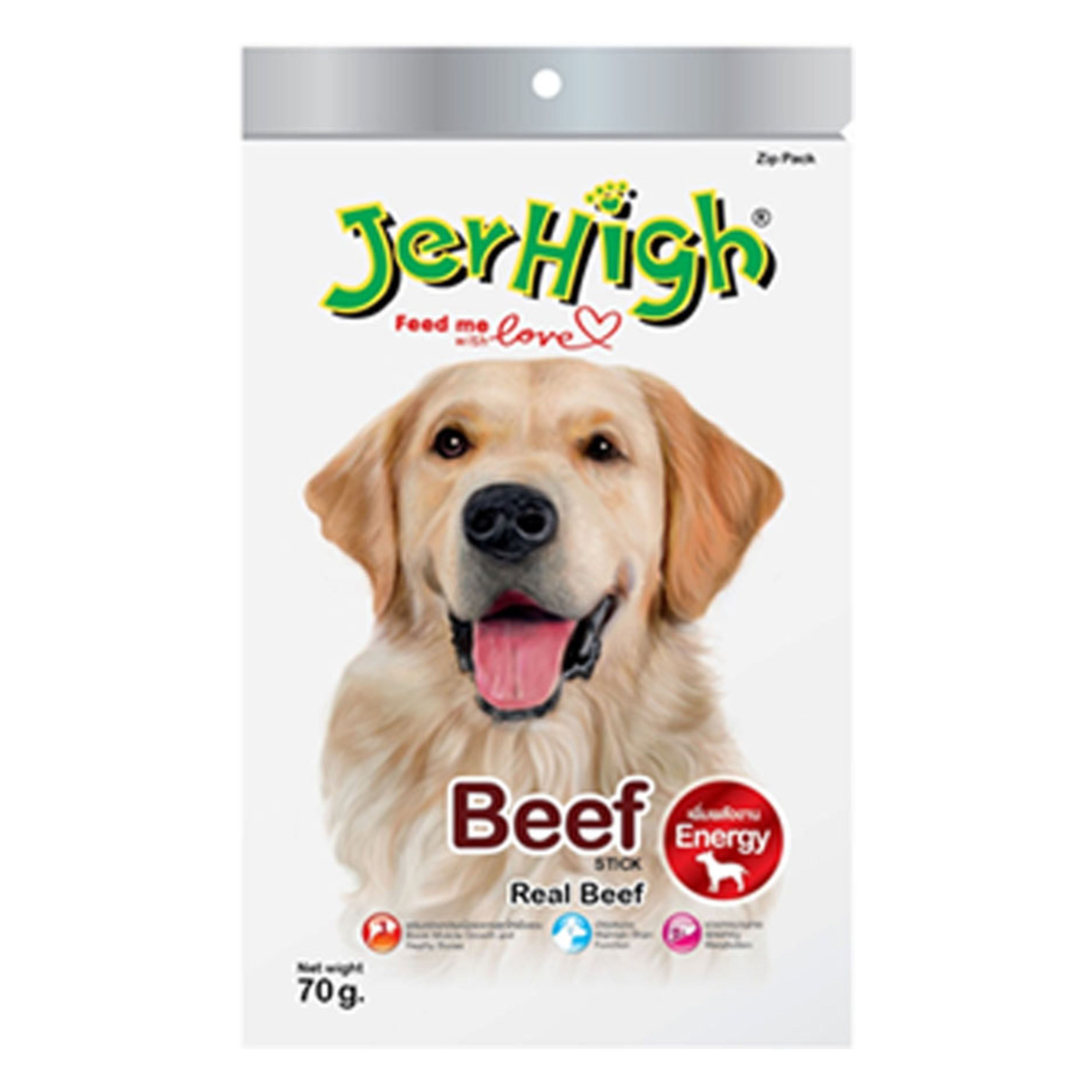تشویقی سگ جرهای jerhigh مدل BEEF وزن 70 گرم