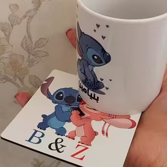 ماگ و زیرلیوانی ست طرح استیچ