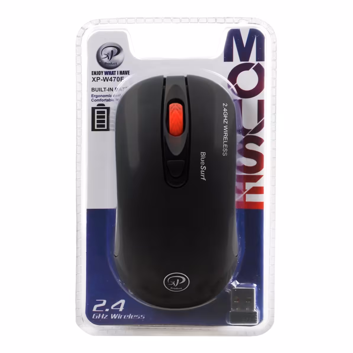 ماوس بی سیم XP Product مدل XP-W470F - مشکی قرمز(گارانتی 12 ماهه xp)