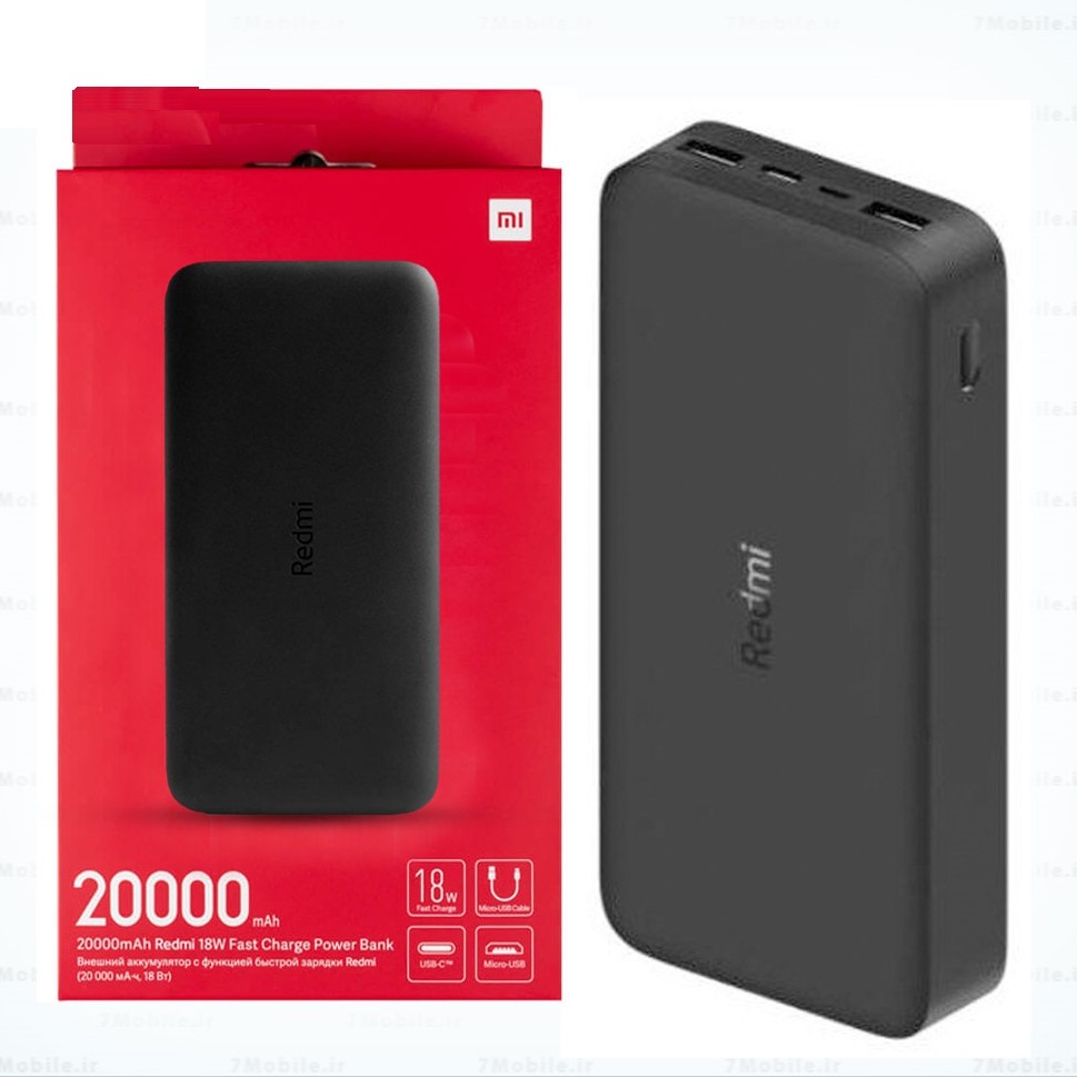 پاوربانک شیائومی مدل ردمی 20000 redmi پک اورجینال 