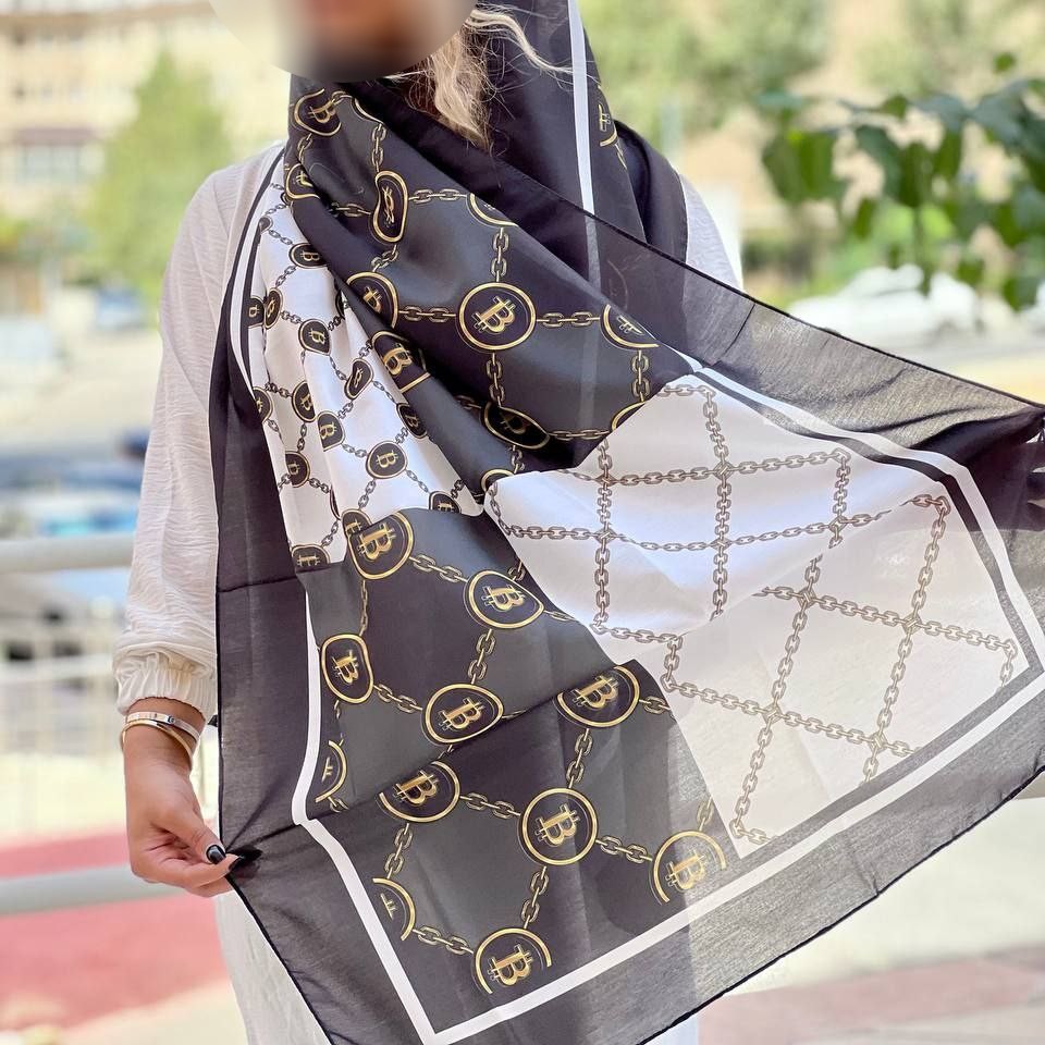 شال طرح زنجیری نخی اعلا چهارفصل کیفیت درحد شال اورجینال