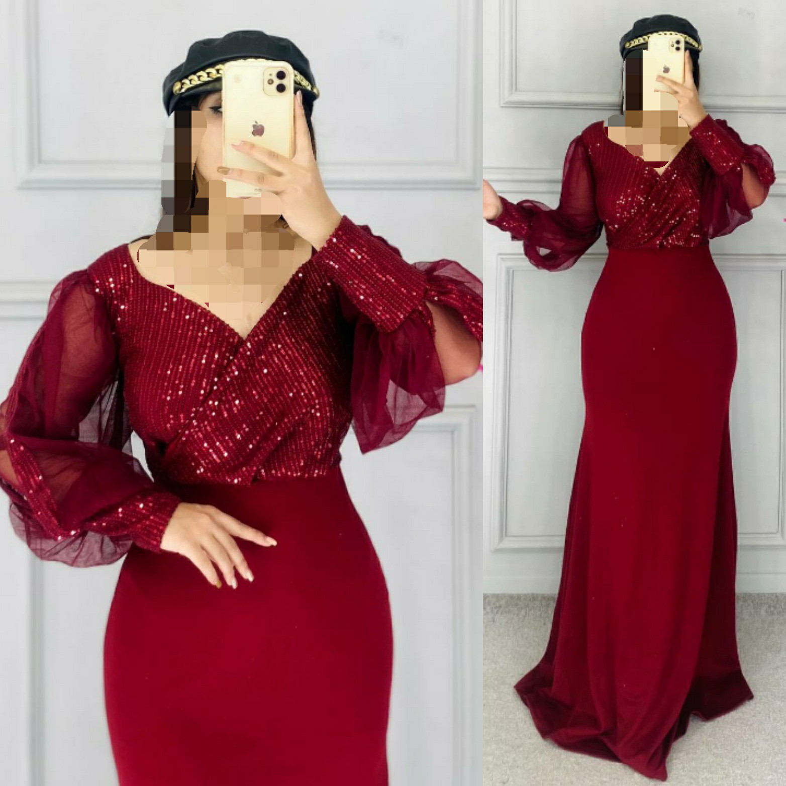 ماکسی مجلسی زنانه کرپ کش و پولک 36 تا 50 قد 155