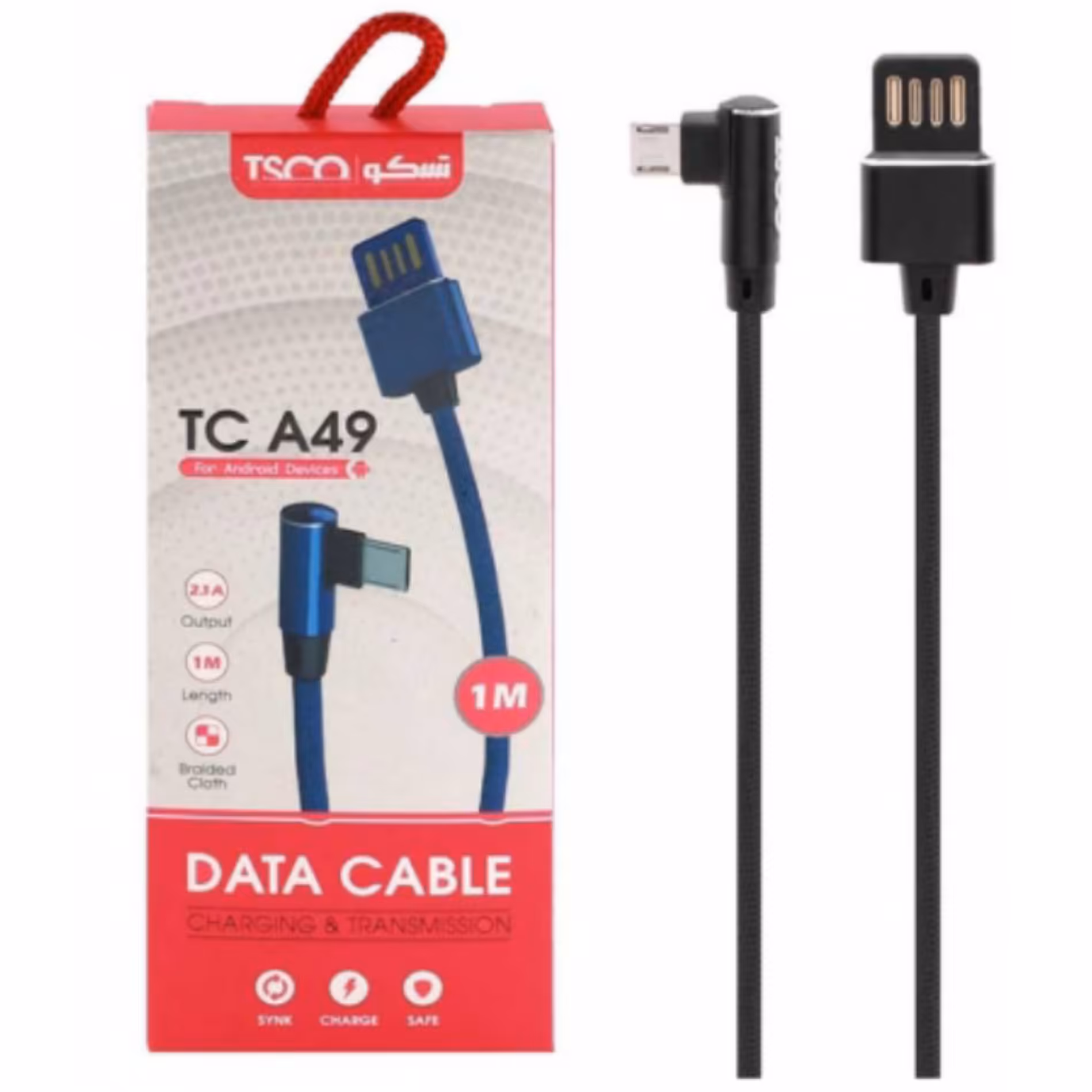 پک 2 عددی کابل تبدیل USB به microUSB تسکو مدل TC A49