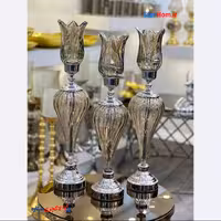شمعدان لوکس سه سایز طلا و نقره ای فورتیک درجه1