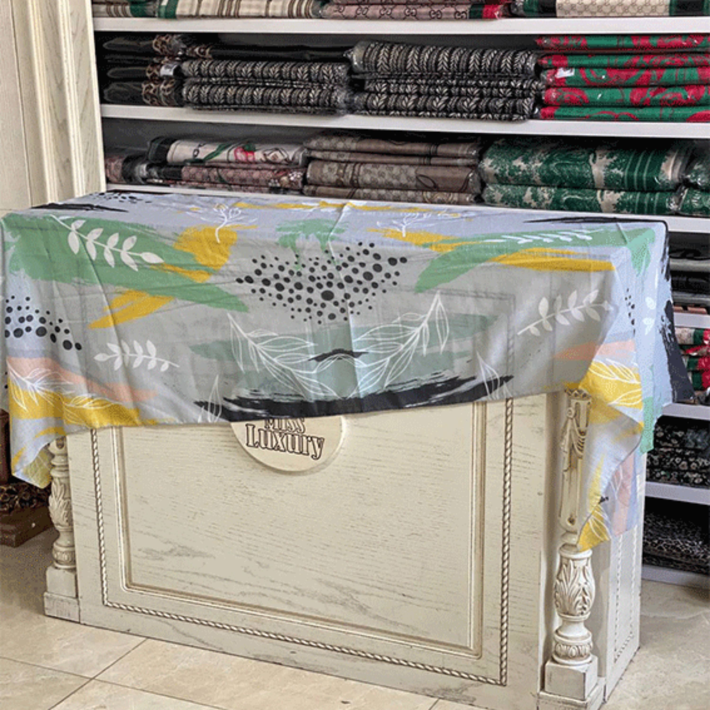 شال نخی اعلا  طرح برگ S09