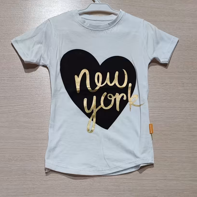 تی شرت سفید دخترانه سایز 40 کد 1113