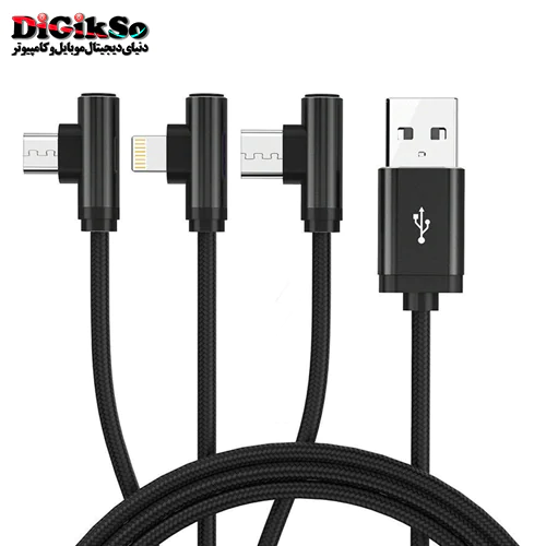 کابل شارژ سه سر اوریکو مدل H3S-12 به طول 1.2 متر