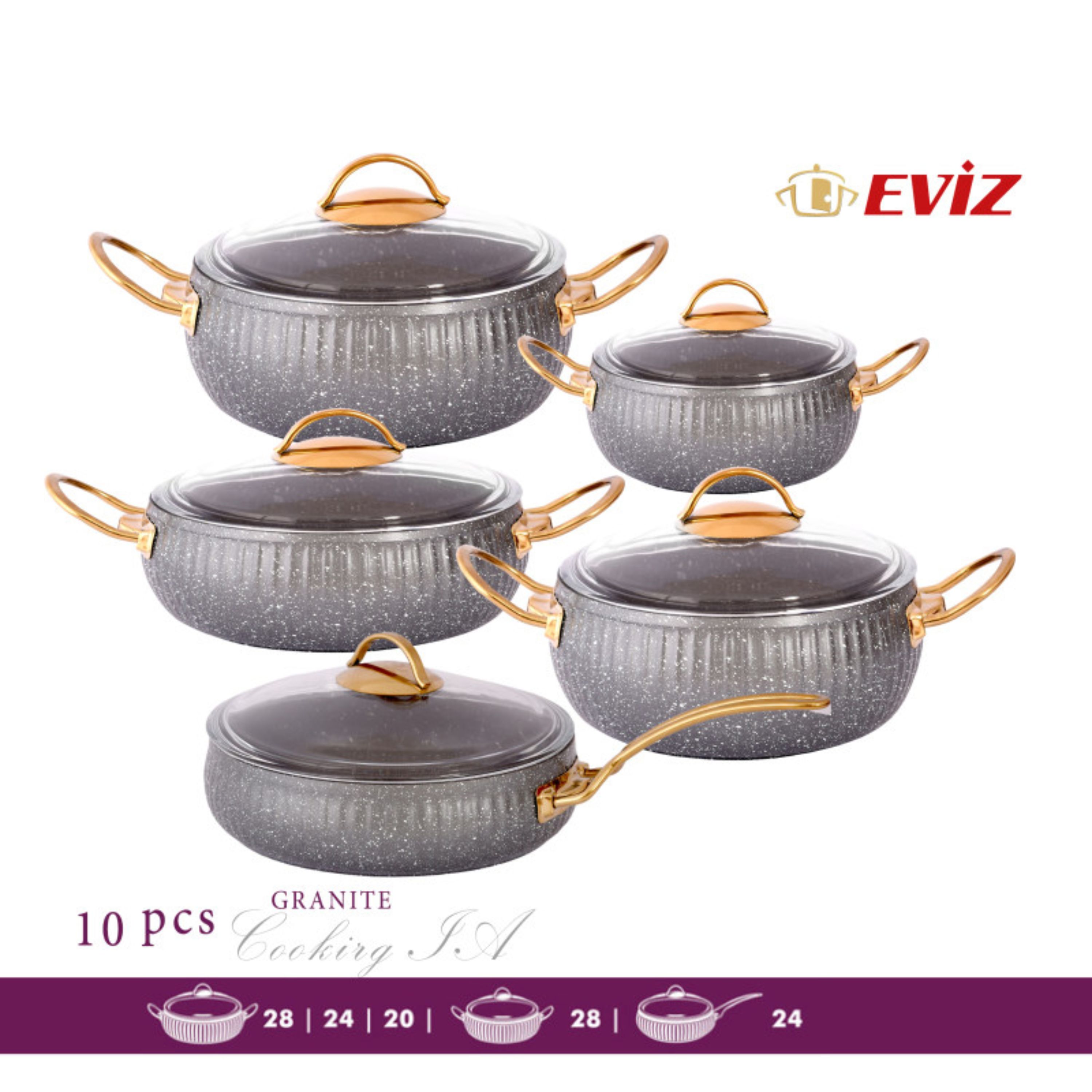 سرویس قابلمه 10 پارچ اِویز Eviz طرح سلین 