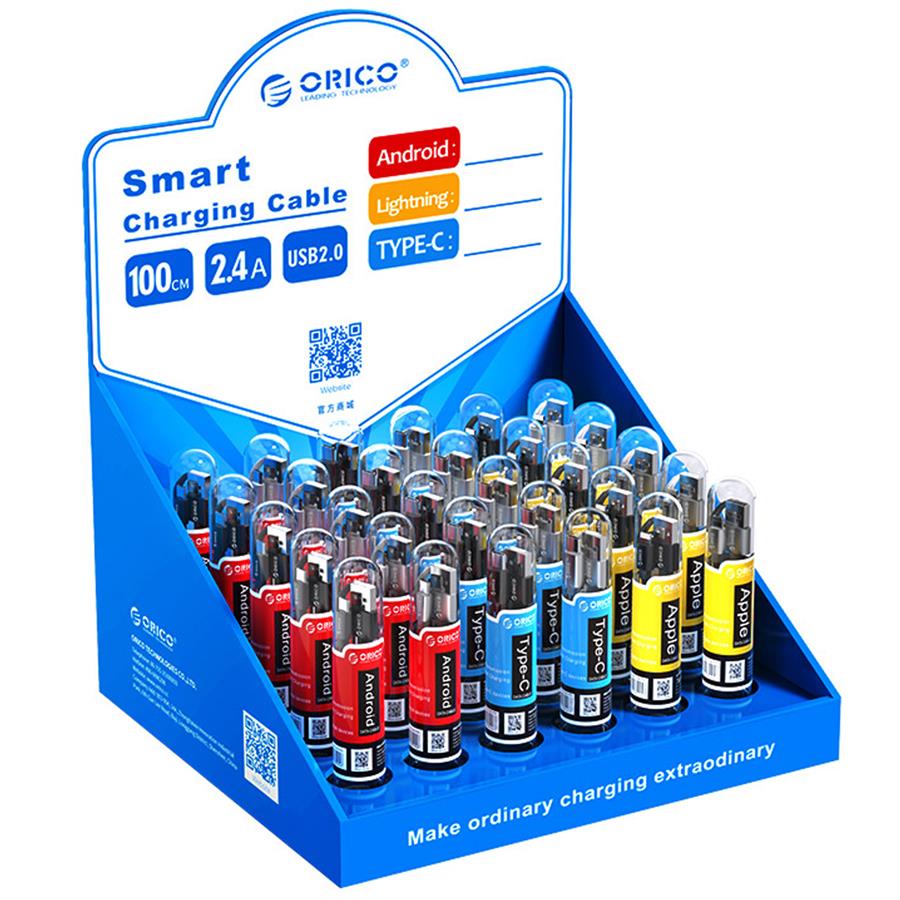 کابل تبدیل USB به microUSB و USB-C و لایتنینگ اوریکو مدل SGX-NL-30 بسته 30 عددی